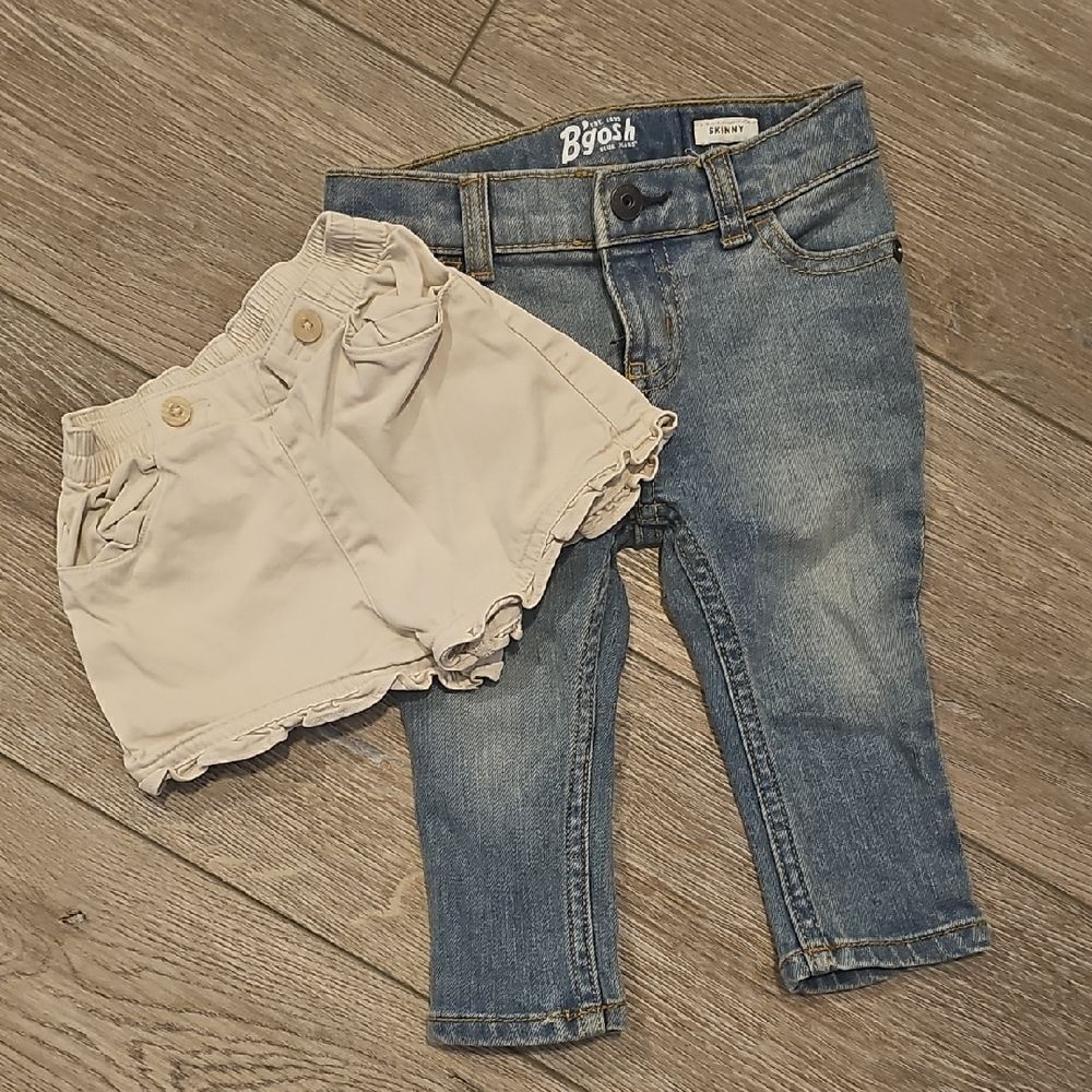 Baby Gap shorts & Osh Gosh skinny jeans